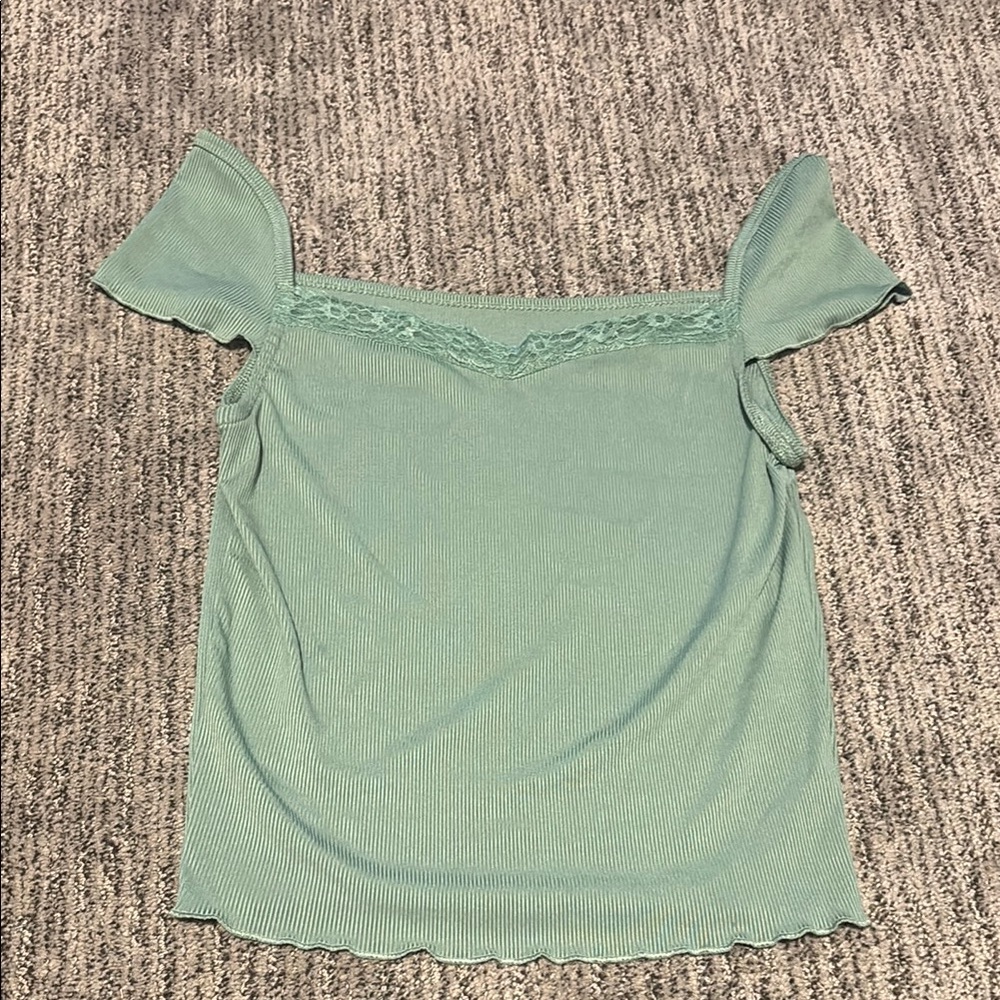 Cute Mint Green Off-Shoulder Top